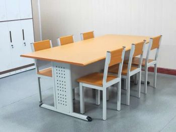 School Library Reading Room Tables Bookstore Meeting Room Study Desk for Students Steel Wood Conference Table and Chairs Set - Luoyang Hua Zhi Jie Office Furniture Co., Ltd. - China