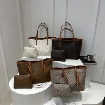 2-Pieces Set Women's Luxury Handbags PU Leather Messenger Shoulder Bag Zipper Brand Design with Purse Tote Bag for Women - Guangzhou Penglanfei Trading Co., Ltd. - China