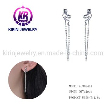 Fashion Silver Jewelry Accessories Chain Link Piercing Loop Dangle Chain Earrings - Zhuhai Kirin Jewelry Co., Ltd. - China
