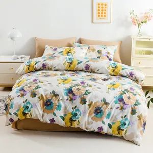 Custom Floral Pattern Bed Sheets and Comforters HS Code 6302 Origin China Style Printed Technics Woven Quantity 4 PCS OEM Acceptable - Hangzhou Winde Home Furnishing Co., Ltd. - China