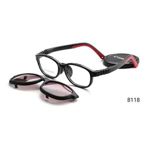 High Quality Fashion Silicone Kids Sunglasses Multicolor Flexible Glasses Frame Clip-on Magnetic Sunglasses - Danyang Xinjingjie Glasses Co., Ltd. - China