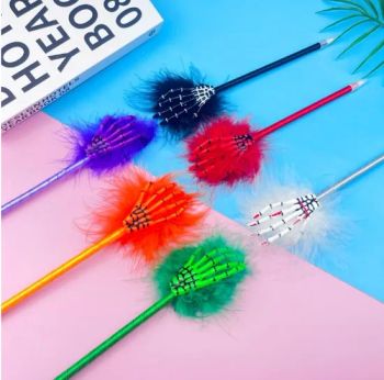Halloween-Themed Plastic Palm Hand Bone Feather Styling Ballpoint Pen Wholesale Promotional Gift for Halloween - Quanzhou Changyi Crafts Gifts Limited - China