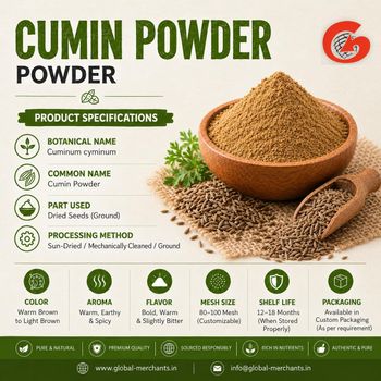 Cumin Powder 100% Pure | Indian Origin | Premium Quality | Bulk Export Supply from Global Merchants Cumin Powder 100% Pure | Indian Origin | Premium Quality | Bulk Export Supply – product photo, Top Quality Products