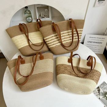 Summer Natural Rattan Woven Tote Bags Handmade Women Beach Straw Bags Women Handbags - Hefei Terra Edge Outdoor Products Co., Ltd. - China