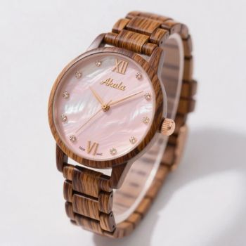 Akala Women Wood Watch Natural Pearl Dial Japanese Quartz 1Y - Xiamen Gwell Sports Goods Co., Ltd. - China