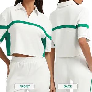 Wholesale Factory Tennis Wear Short Sleeve Top Contrast Color Polo Neck Loose Casual Yoga T-Shirt - Hangzhou Toptop Clothing Co., Ltd. - China
