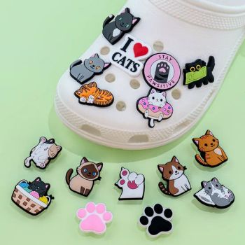 Wholesale New Arrival Custom PVC Cats Shoe Decorations Thick 3mm Origin Fujian Model NO. HYB Weight 2g/Piece Custom Style - Jinjiang Tuocheng Shoes Material Co.,Ltd. - China