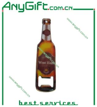 Bottle Shaped Bottle Opener with Magnet with Pinted Logo Trademark AG Origin China Material Metal Logo Customized Model NO. - Anygift Promotions Limited - China