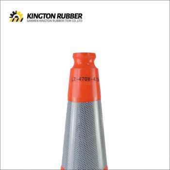 28 Inches CE Flexible Reflective Safety Equipment PVC Road Cone Traffic Cone - Sanmen Kington Rubber Item Co., Ltd. - China