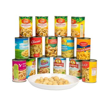 Canned Whole Button Mushroom Water Preserved 425G - Thai Agri Company - Thailand