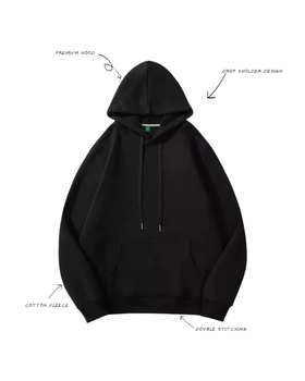 Cotton Hoodie Durability High Warmth Level High Fabric Weight 450 Gsm Comfort Level Superior Hs Code Support Apparel Minimum Order Quantity - Premium Threads Private Limited - India