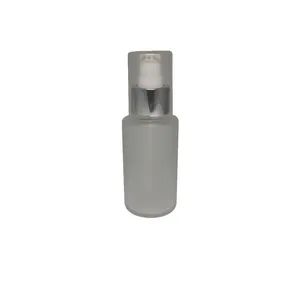 Luminous Silk Foundation 60ml Clear Glass Bottle with Plastic Pump Silver Collar - Madison Inc - China