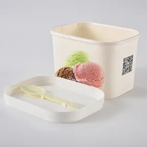 Wholesale Branded Ice Cream Cup with Lid Disposable Rectangle Gelato Tubs - Shanghai Sunkea Import & Export Co., Ltd. - China