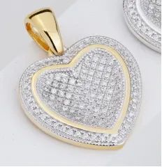 Chic Elegant Hip Hop Unique Design Gold Nugget Heart Diamond Shaped Pendant - Guangzhou Baobaili Jewelry Co., Ltd. - China