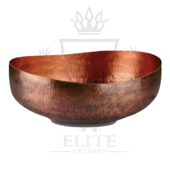 Elite Artisian Table Top Baggy Copper Bathroom Sinks Material Copper Basin Shape Oval Color Antique Copper Brand Elite - Elite Artisian - India