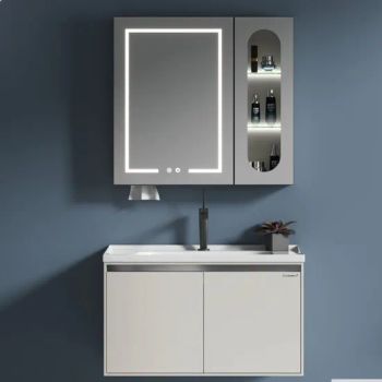 Modern Gray Bathroom Vanity Set Smart Lighting Stainless Steel Bathroom Vanity - Chaozhou Bodun Sanitary Ware Equipment Co Ltd - China