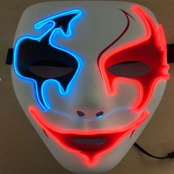 Halloween Horror Hand-Painted Masks LED Neon Lights Flashing Halloween Party Mask - GLORIOUS PROMO CO.,LIMITED - China