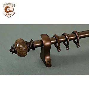 High Quality Aluminum Double Curtain Rods Color Black MOQ 100 Sets Diameter 28mm Model NO. R&C Trademark R&C Material - Realnice Hangzhou Hometextile Co, Ltd. - China