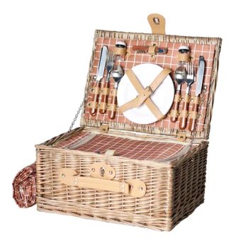 Custom Made Antique Wicker Picnic Hamper Basket with Camping Mat - Ningbo Haishu Mango Import & Export Co., Ltd. - China