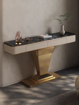 Nova Luxury Style Quality Hotel Hallway Table Golden Metal Base Tables Marble Console Tables for Living Room Furniture - Guangdong Nova Furniture Co., Limited - China