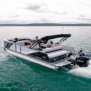 2025 New Design Safe 25FT/27FT/30FT Aluminum Customized Luxury Bimini Sport Speed Pontoon Boat with Electric Motor Pontoon Boat with Trailers for Sale Near Me - Shandong Allhouse Houseboat Co., Ltd. - China