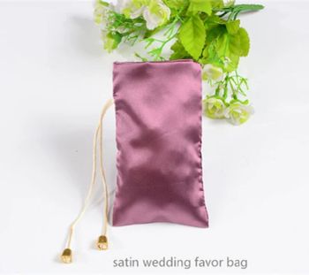 Silk Satin Party Favor Bag Custom Logo Silk Satin Drawstring Gift Bags Beauty Perfume Drawstring Bag for Water Supply Instrument Gift Promotional Bag - Wuhan Eco Faith Packing Co., Ltd. - China