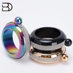 3.5oz Jug Portable Round Stainless Steel Bracelet Hip Flasks Whiskey Bottle Black Bracelet Hip Flask - Boundary Tools Co., Ltd. - China