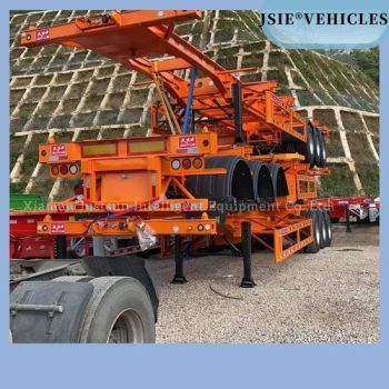 3 Axles Heavy Duty Customized Skeleton Semi Truck Trailer Tread 1840mm Origin China Axle Number 3 Condition New Trademark - Xiamen Justsun Intelligent Equipment Co., Ltd. - China