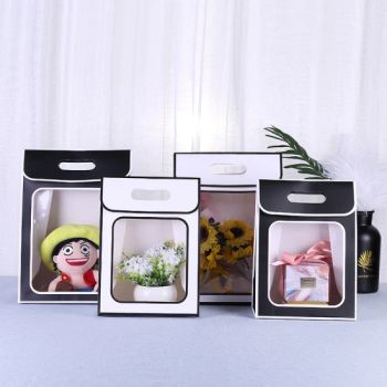 Custom Cardboard Packaging Paper Bag with Window - DONGGUAN XIANGHUI COLOR PRINTING CO.,LTD. - China