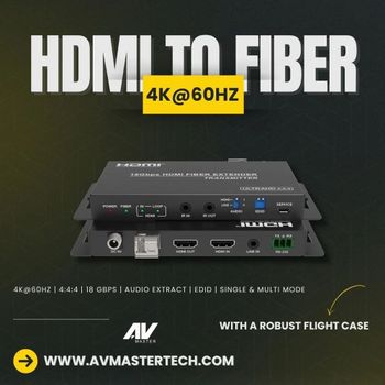 Hdmi 2.0 To Fiber Extender 4K60hz, 10 Kms Auto Edid Yes Hdmi Version 2.0 Refresh Rate 60hz Switch Function Yes Color Sampling - Avmaster Technology Co. - India