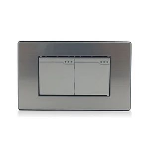 Stainless Steel 2 Gang Electrical Wall Light Switch 118*72mm - Yueqing Beibaixiang Xingpeng Electrical Switch Factory - China