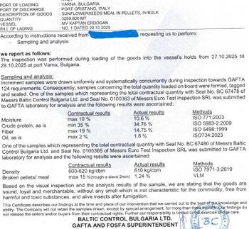 Sunflower Meal Delivery Term Fob Varna Port Crude Protein Content Max 35% Supply Period From January - River Danube Barges - Romania