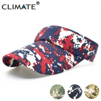 Climate Camouflage Visor Cap Fishing Hunting Sun Hat Caps Colorful Summer Visors Man Woman Outdoor Sports Adjustable Hat Caps - Nanjing New Climate Sport Ware Co., Ltd. - China