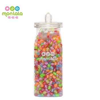 Colorful Jelly Beads with White Letter 6mm Plastic acrylic Beads DIY Set - Chaozhou Mesdy Beads Co., Ltd - China