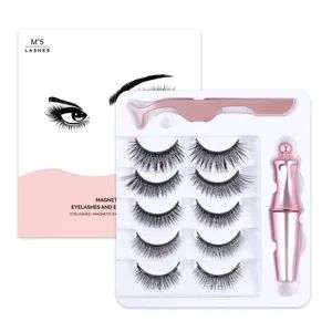 5 Magnets Eyelashes Natural Look False Eyelashes Magnetic Lashes Magnetic Liquid Eyeliner Magnetic False Eyelashes Tweezer Set - Jinhua Sanctity Cosmetics Co., Ltd. - China