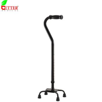 Walking Aids Aluminum Walking Sticks 4 Legs Black Color Quad Cane Crutches - Better Medical Technology Co., Ltd. - China