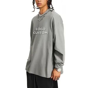 Wholesale OEM Solid Color Long Sleeve Men's T Shirt Street Casual Loose Sport Breathable Oversized Mens T Shirts - Dongguan Flya Sports Goods Co., Ltd. - China