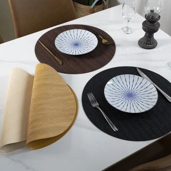Luxury Faux Leather Placemats Table Mats Set Washable Heat Resistant Wipeable Waterproof Place Desk Mat - Taizhou real houseware Co., Ltd - China