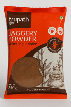 Cane Jaggery Powder Retail packing in 250 grams for FMCG Grade Dried Taste Sweet Shelf Life 1 year Brand Name Trupath Max. Moisture (%) - Blue Sapphire Food Processing Private Limited - India
