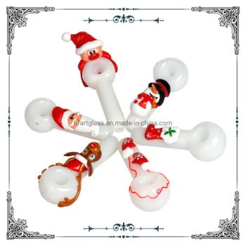 Christmas Gift Spoon Pipe Hand Glass Smoking Pipes with 3D Father Christmas - HF GLASS PRODUCTS CO., LIMITED - China