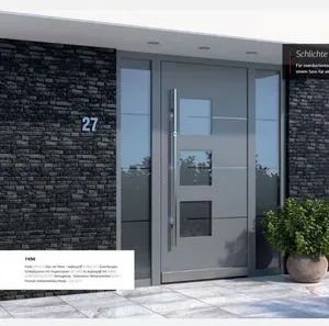 Elegant Exterior Metal with Gold Tinted Glass Aluminum Interior Front Door - Shengze Industry Limited - China