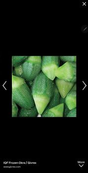 IQF Frozen Okra AND LN2 IQF FROZEN VEGETABLES AND FRUITS - ORLANDO CANNED FOODS - Egypt