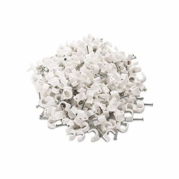 8 mm Round Cable Clips Size 8 mm Color White Usage Cable Fixing Number of Pieces 200 Clip Material - Hakimi Hardware Tools - India