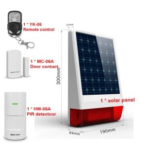 Wolf Guard GSM Outdoor Wireless Security Solar Siren Alarm HS Code 85311000 Warranty Two Years History Since 1998 Trademark wolf - Shenzhen Chitongda Electronic Co., Ltd. - China