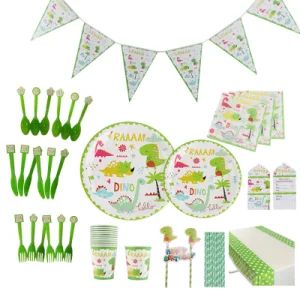 Dinosaur-Themed Green Color Party Decorations Paper Plate Set Birthday Party Disposable Tableware - Ningbo General Union Co., Ltd. - China