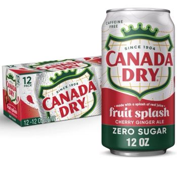 CANADA DRY FRUIT SPLASH CHERRY GINGER ALE ZERO SUGAR CN, 12OZ/12PKX2 - A&A FOOD DISTRIBUTORS - United States