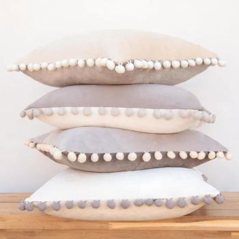 Luxurious Velvet Cushion Covers with Soft POM-Poms for Home Decor - Ningbo Zreo Import and Export Co., Ltd. - China