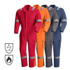 Custom Logo Men Cotton Work Safety Overalls Uniform Mechanic Reflective Workwear Flame Fire Retardant Frc Fr Coveralls - Market Union Co. Ltd. - China