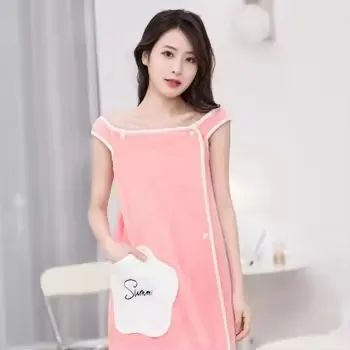 High Quality Microfiber Women Bath Towel Wholesale Price Print Bathrobe Wrap Good Absorbent Bathrobes - Hebei Aoruini Textile Trading Co., Ltd. - China