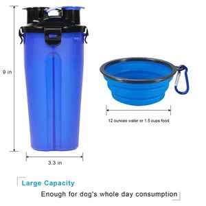 Portable Two-Section Pet Water Bottle 2in1 for Food and Water Dispenser - GoldenHour Innova Co., Ltd. - China